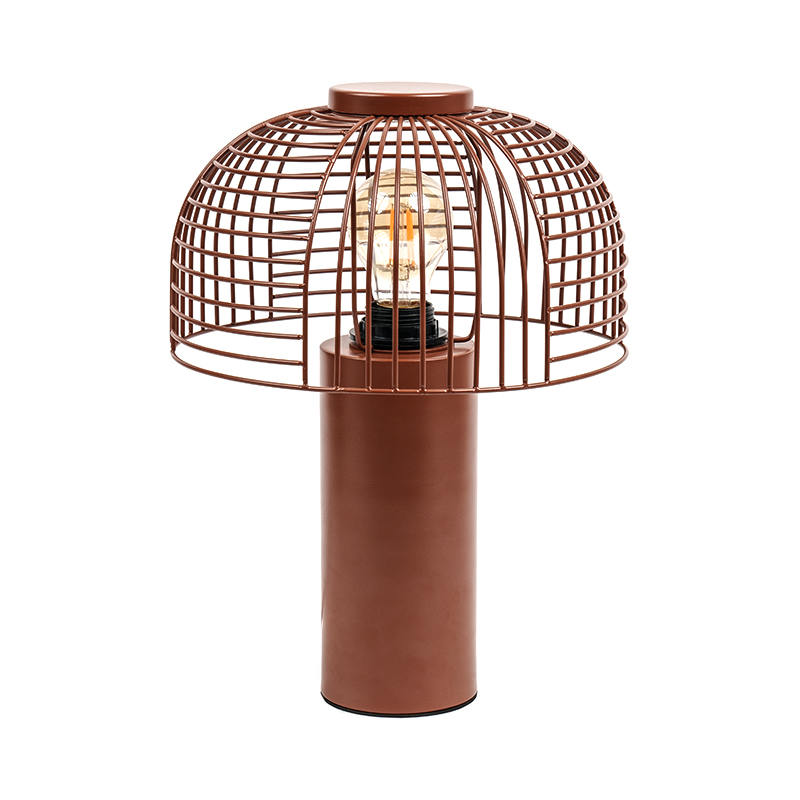 Schwarzer Vogelkäfig Schmiedeeisen -Tischlampe