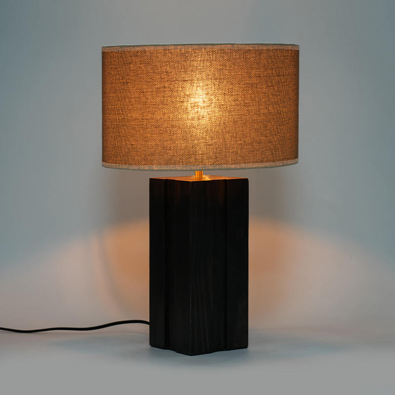 Künstlerische Holztischlampe