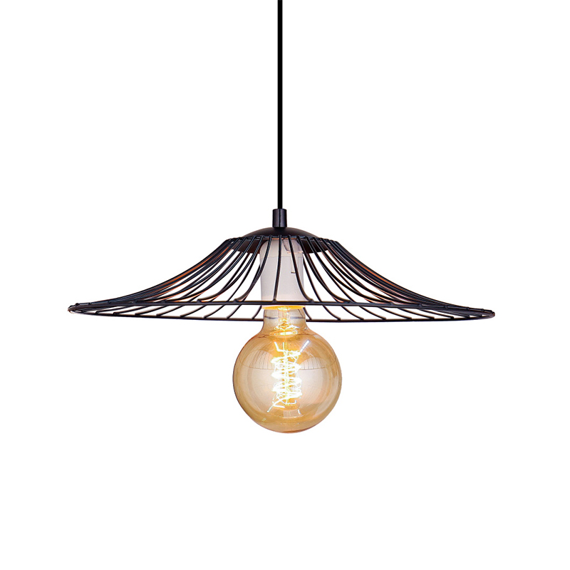 Kreative Eisen -Strohhut -Lampe