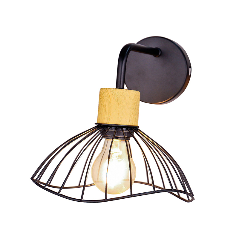 Schwarze unregelmäßige Lampenschirmwandlampe